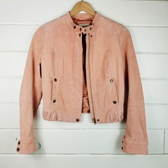 I love H81 Jackets & Blazers - I Love H81 | Blush Pigskin Leather Moto Jacket